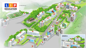Toàn cảnh trường đại học với mô hình trường Dong Eui